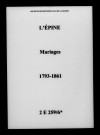 Épine (L'). Mariages 1793-1861