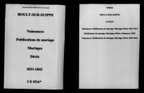 Boult-sur-Suippe. Naissances, publications de mariage, mariages, décès 1833-1842