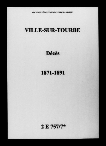 Ville-sur-Tourbe. Décès 1871-1891