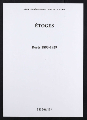 Étoges. Décès 1893-1929