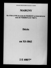 Margny. Décès an XI-1862