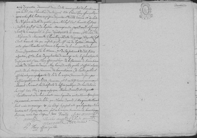 Somme-Bionne. Mariages 1793-1870