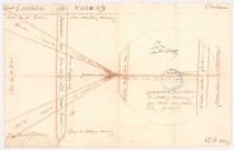 Abbaye d'Avenay. Plan de séparation des finages de Bouy et Vadenay, XVI-XVIIIème s. .