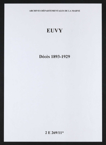 Euvy. Décès 1893-1929