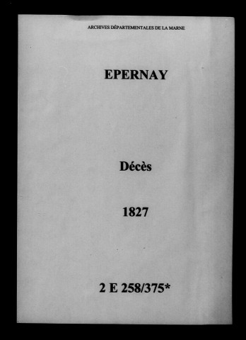 Épernay. Décès 1827