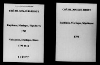 Châtillon-sur-Broué. Naissances, mariages, décès 1792-1812