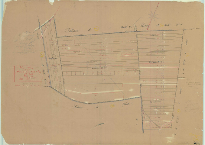 Tilloy-et-Bellay (51572). Section B3 2 échelle 1/2500, plan mis à jour pour 1933, plan non régulier (papier)