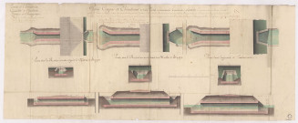 Plans coupes et élévations de trois ponts en maçonnerie à construire n° 44 route de Reims à Orléans par Epernay et Sézanne, 1774.