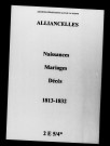 Alliancelles. Naissances, mariages, décès 1813-1832