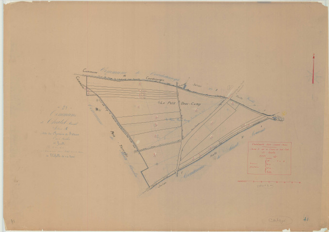 Châtelraould-Saint-Louvent (51134). Section A1 échelle 1/2000, plan mis à jour pour 1933, plan non régulier (papier)