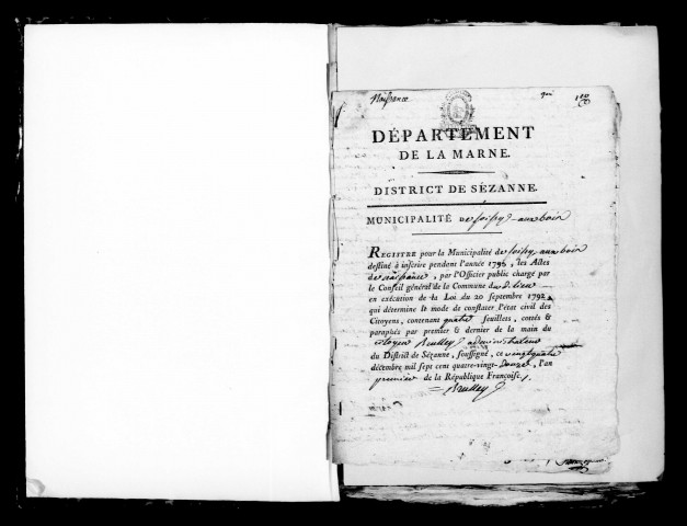 Soizy-aux-Bois. Naissances, mariages, décès, publications de mariage 1793-an X