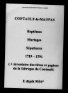 Contault. Baptêmes, mariages, sépultures 1719-1791