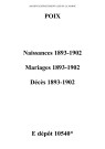 Poix. Naissances, mariages, décès 1893-1902