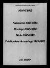 Montbré. Naissances, publications de mariage, mariages, décès 1863-1882