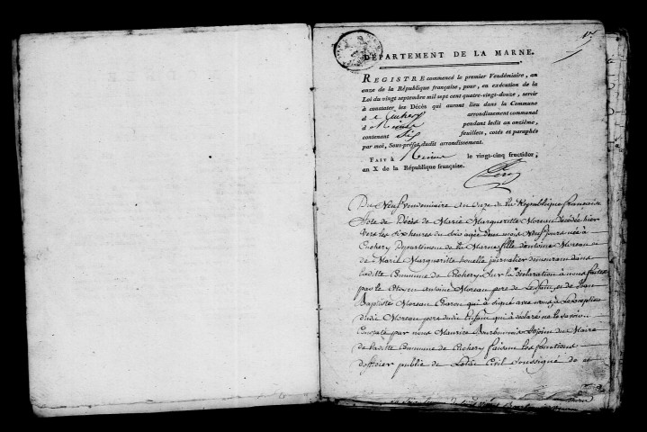 Cuchery. Décès an XI-1812