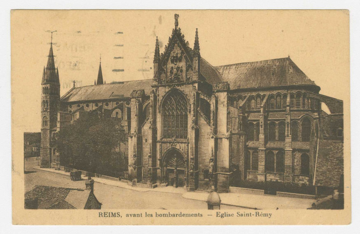 REIMS. Avant les bombardements. Église Saint-Remy. [S.l.] : [s.n.], 1937.