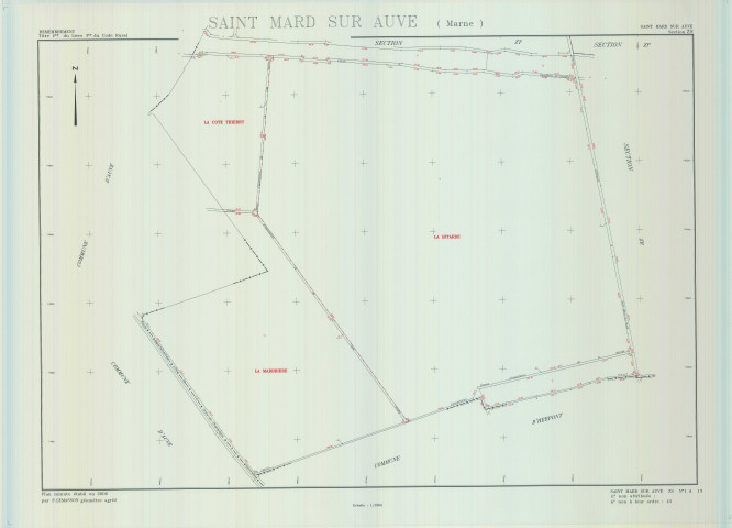 Saint-Mard-sur-Auve (51498). Section ZS échelle 1/2000, plan remembré pour 2006, plan régulier (calque)