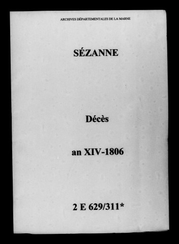 Sézanne. Décès an XIV-1806