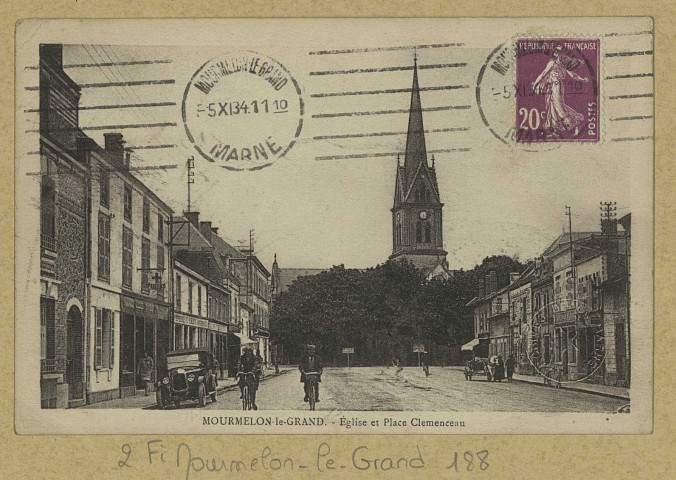 MOURMELON-LE-GRAND. Église et Place Clémenceau.
MourmelonLib. Militaire Guérin.[vers 1934]