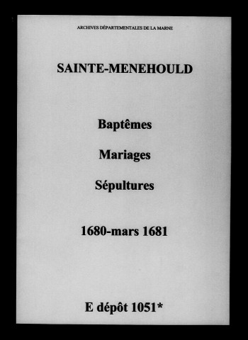 Sainte-Menehould. Baptêmes, mariages, sépultures 1680-1681