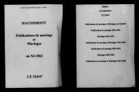 Haussimont. Publications de mariage, mariages an XI-1862