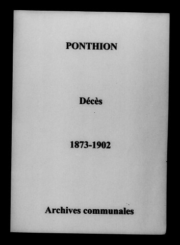 Ponthion. Décès 1873-1902