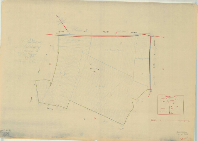 Vadenay (51587). Section D3 échelle 1/2000, plan mis à jour pour 1934, plan non régulier (papier)