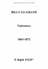 Billy-le-Grand. Naissances 1863-1872