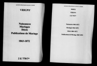 Vrigny. Naissances, mariages, décès, publications de mariage 1863-1872