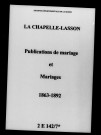 Chapelle-Lasson (La). Publications de mariage, mariages 1863-1892