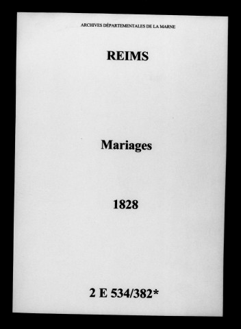 Reims. Mariages 1828