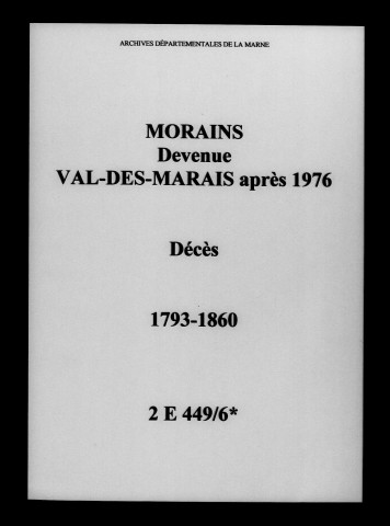 Morains. Décès 1793-1860