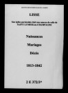 Lisse. Naissances, mariages, décès 1813-1842