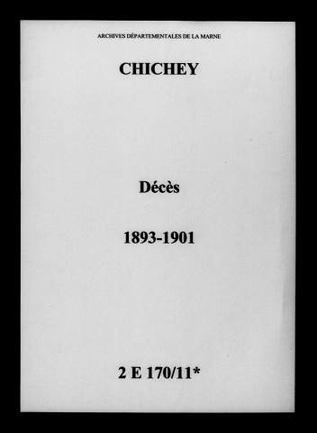 Chichey. Décès 1893-1901