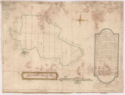 Plan, arpentage et divisions en 9 coupes réglées du bois de Saint-Maur, près le Petit-Fleury-en-la-Montagne (1724), Hazart