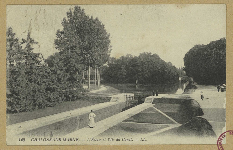 CHÂLONS-EN-CHAMPAGNE. 149- L'écluse et l'Ile du canal. LL. Sans date 