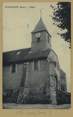 CHAMPILLON. L'Église/ Combier, photographe à Mâcon.Collection Nicaise