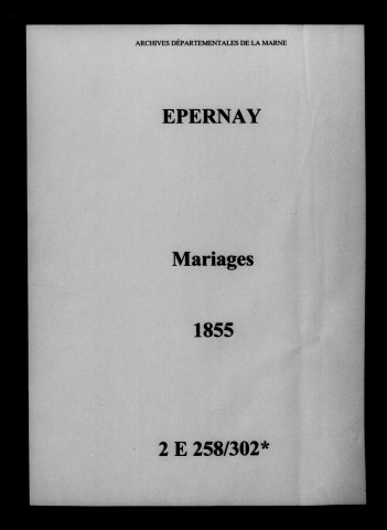 Épernay. Mariages 1855