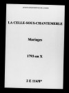 Celle-sous-Chantemerle (La). Mariages 1793-an X
