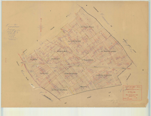 Loisy-en-Brie (51327). Section E2 échelle 1/2500, plan mis à jour pour 1940, plan non régulier (papier)