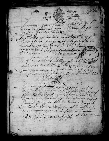 Courtagnon. Baptêmes, mariages, sépultures 1681-1690