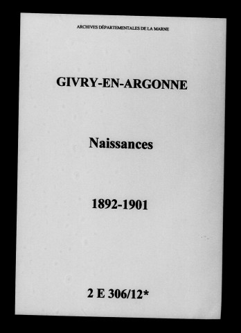 Givry-en-Argonne. Naissances 1892-1901