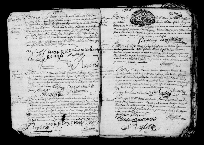 Granges-sur-Aube. Baptêmes, mariages, sépultures 1726-1747
