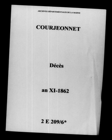 Courjeonnet. Décès an XI-1862