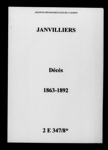 Janvilliers. Décès 1863-1892