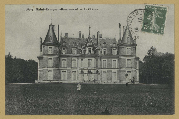 SAINT-REMY-EN-BOUZEMONT. 1283-3-Le Château.
Saint-Rémy-en-BouzemontÉdition Simonot (1Bar-sur-Seine : imp. L. Nicat).[vers 1913]