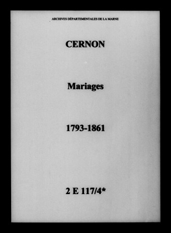 Cernon. Mariages 1793-1861