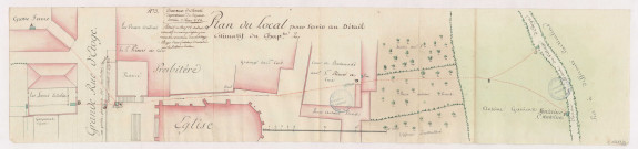 Etoges. Plan du local pour servir au détail estimatif du chapitre 2 , ouvrage à faire et conduire dans la principale rue d'Etoges, 1784.