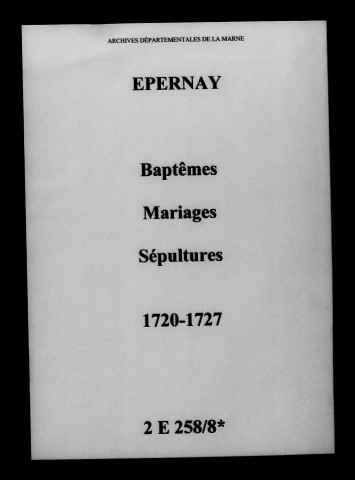 Épernay. Baptêmes, mariages, sépultures 1720-1727
