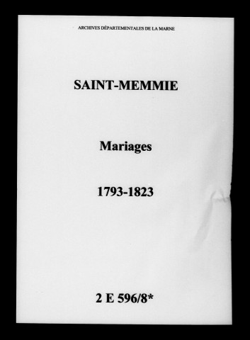 Saint-Memmie. Mariages 1793-1823